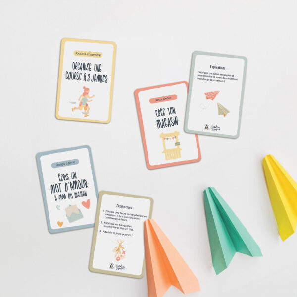 Cartes d'activités sans écran pour enfants, parfaites pour divertir sans utiliser d'écrans.